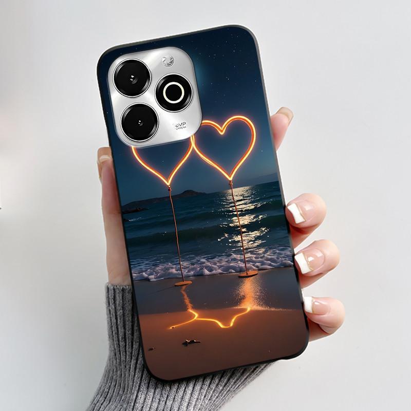 Phone Case For Umidigi G100X / G9X Case Luxury Cute Love Heart Rabbit Cartoon Funny Cover Black Soft Silicone Protective Casing