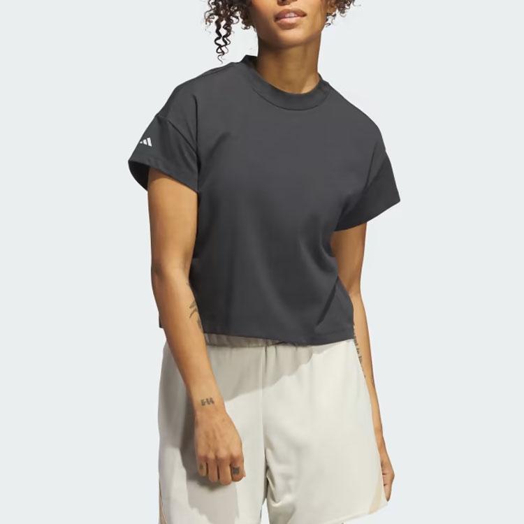 Adidas Выберите обрезанную футболку Pure Logo женские топы черного цвета IJ5234