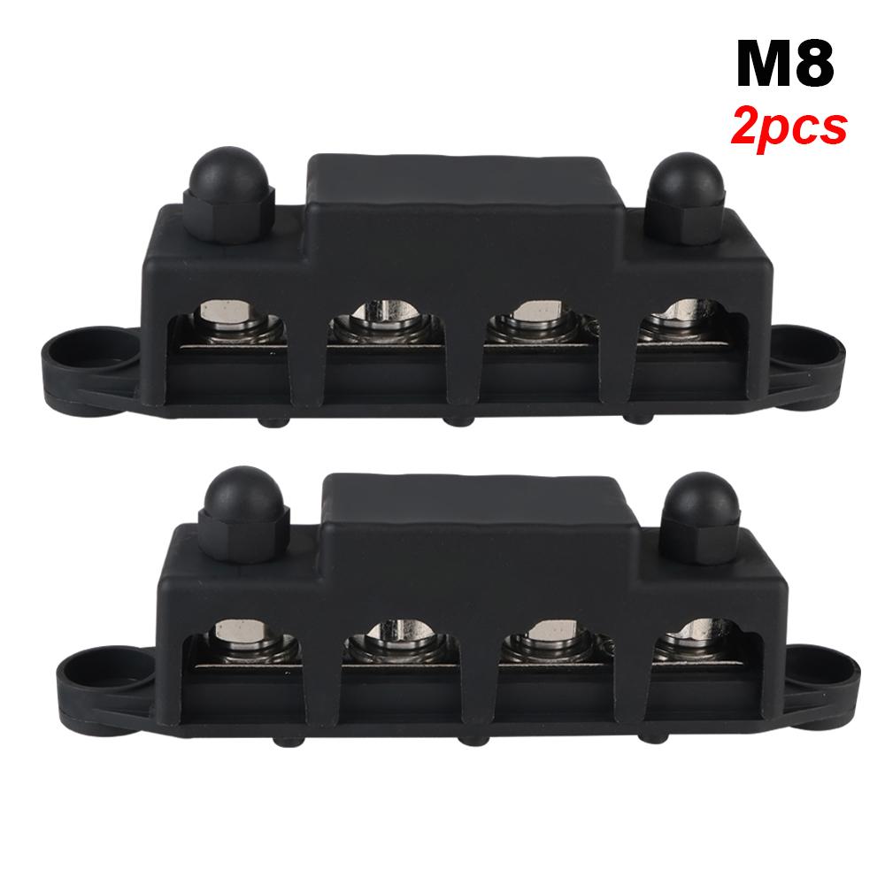 Caravan RV Power Distribution Block 4 Ways 48V 250A DC Bus Bar Electro Junction For Boat Truck Car Accessories M8 M10 StudsGood product