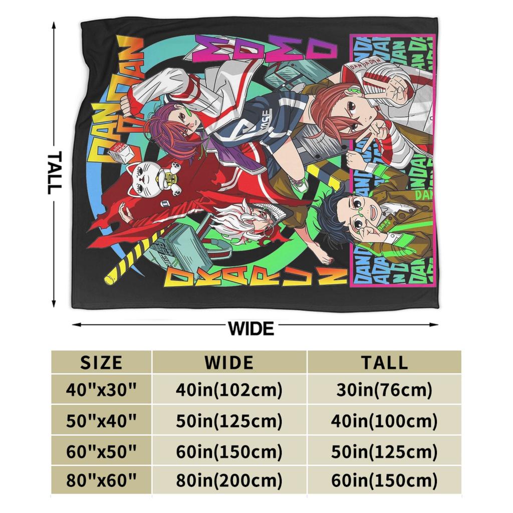 Dandadan Anime Manga Fleece Blanket Funny Throw Blanket for Home Hotel Sofa Bedspreads,