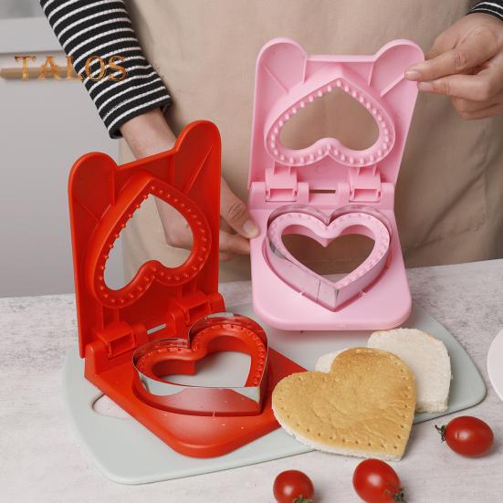 Sandwich Cutter And Sealer Pocket Sandwiches Maker Uncrustables Cutter Stainless Steel Blade Safe Design Easy To Use Kitchen Tools for Kids