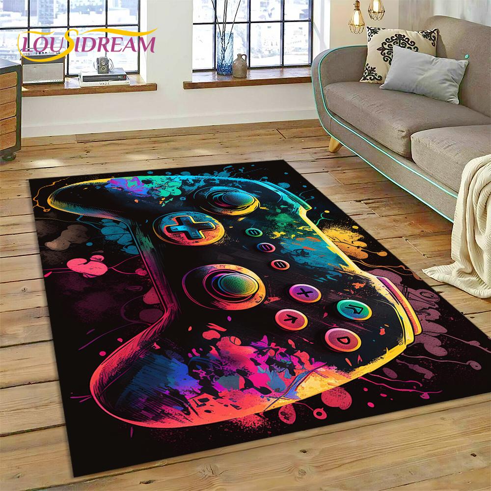 Retro GamePad Games Console Game Boy Cartoon Carpet Rug for Bedroom Living Room Home Sofa Decoration,kids Large Decor Floor Mat