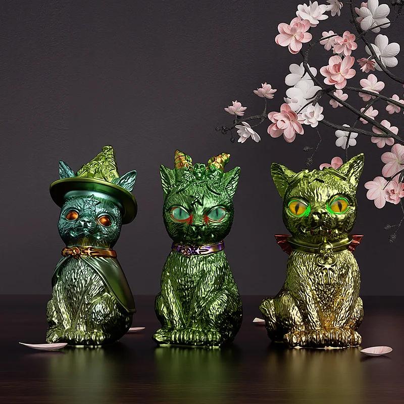 3D Magic Cat Silicone Mold DIY Crystal Epoxy Resin Mold Devil Pirate Cat Key Pendant Animal Ornament Silicone Mold Jewelry Tool