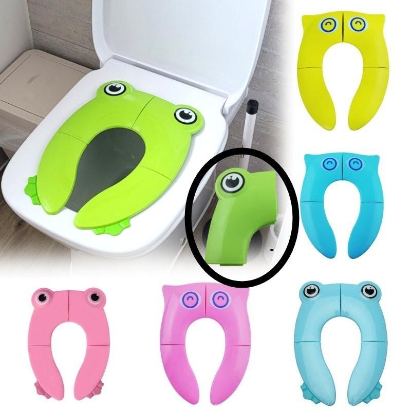 Настраиваемая Складная Портативная Подушка для Сиденья Унитаза 'Сова' для Детей Доступна в Зеленом Лягушонке, Розовом Лягушонке и Синем Лягушонке