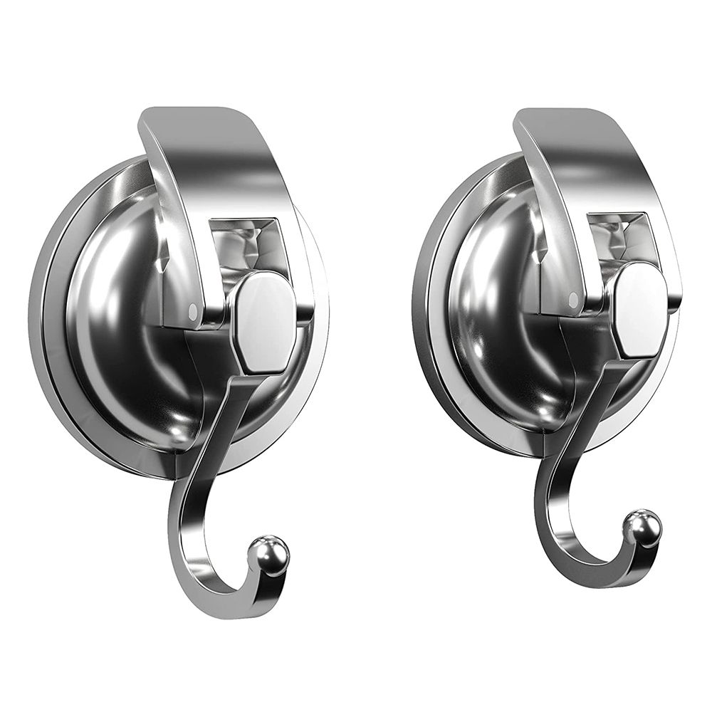 Reusable Polished Heavy-Duty Chrome-Plated Organization Bathroom Shower Suction Cup Hooks