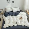 Simple Fashion Bed Sheet Set Bed Linens Bedding Set for Boys Girls Bedroom Washed Cotton Duvet Cover Pillowcase Bedspread