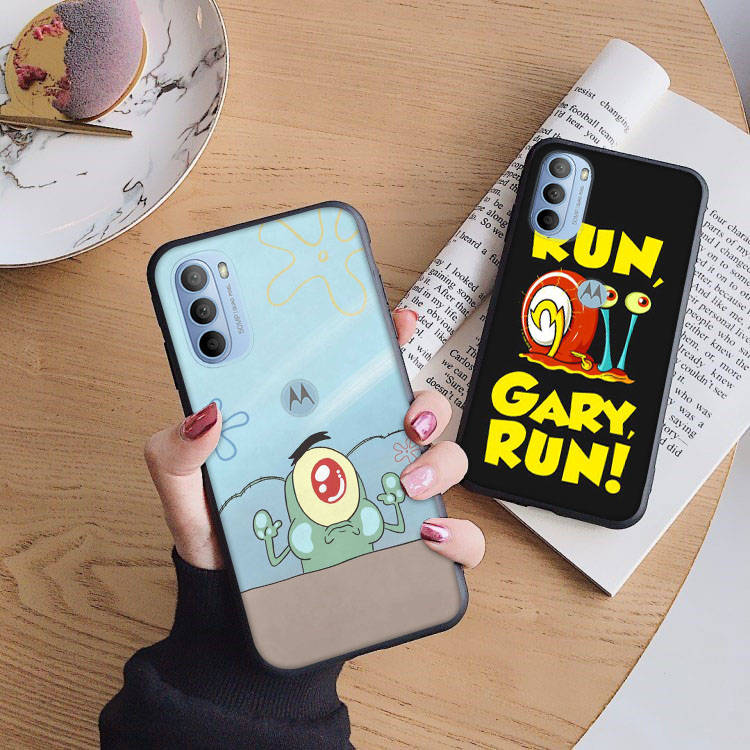 AS18 Spongebob Cartoon Black Case for Samsung Note 20 Lite S24 Ultra S23 S22 A05 A06 A11 A71 A15 A16 A13 A24 A25 A33 A52 A53 M55 M35 Sofe Cover