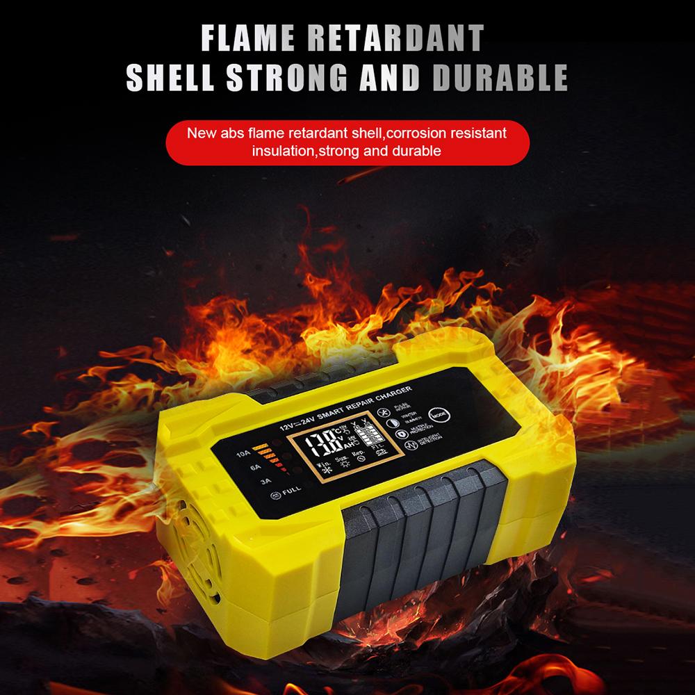Цифровой ЖК-дисплей с вилкой европейского стандарта и США, универсальное входное автомобильное зарядное устройство 110 В/220 В для влажной и сухой свинцово-гелевой батареи 12 В 10 А 24 В 5 А импульсный ремонт