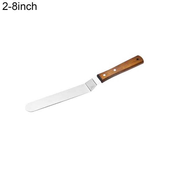 Лопатка для торта, кондитерские инструменты с деревянной ручкой, скребок из нержавеющей стали для кексов, мастики, для кухни