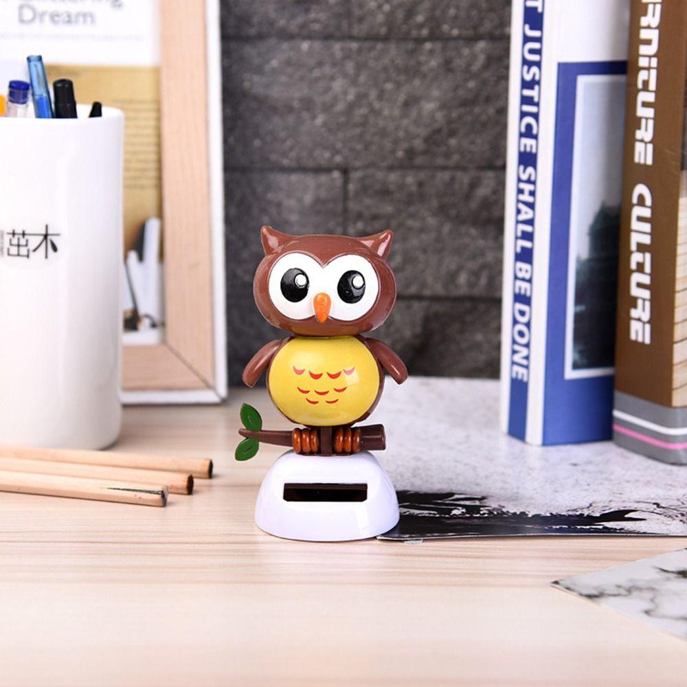 Office Solar Powered Animal Shaking Head Toy Car Ornament Decoration Owl Dancing Doll Swinging Toy