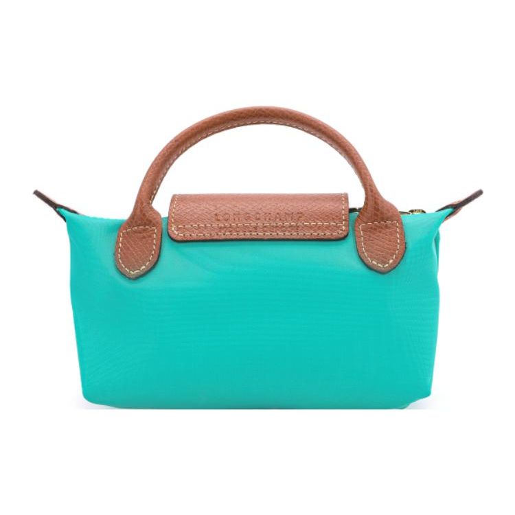 Longchamp Le Pliage 17 Сумка-тоут на коротких ручках с застежкой на кнопку-молнию из переработанного холста и кожи Женская сумка-тоут Озерно-зеленый 34175089P70