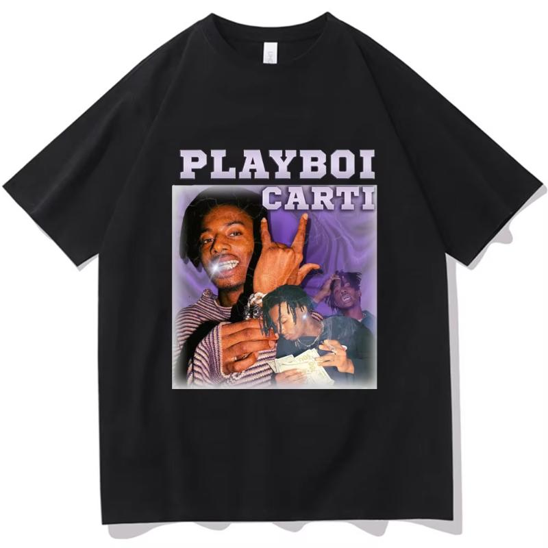 Playboi Carti Music Album Whole Lotta Red Print Tshirt Unisexs Clothes Vintage Rapper Hip Hop T Shirt Summer Casual Gothic Tops