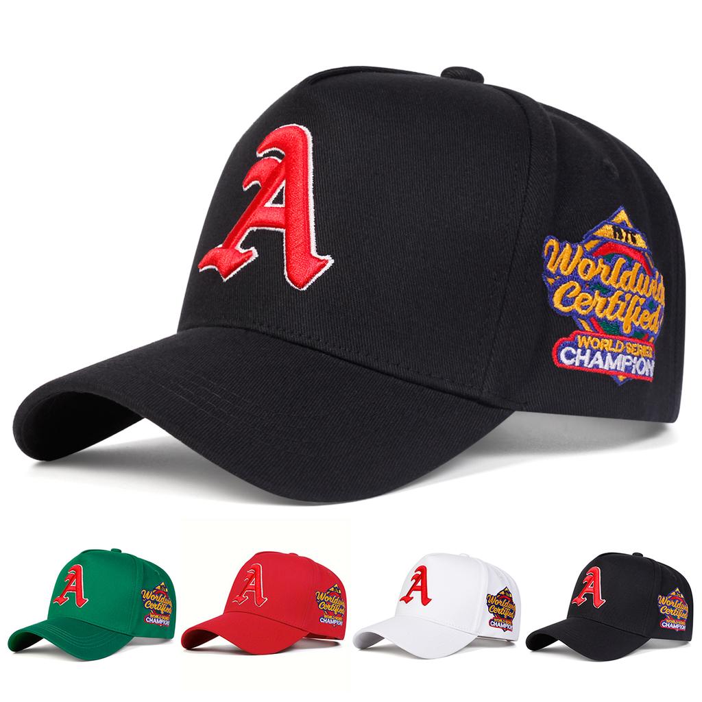Men Letter A Embroidered Side WORLD Five-faced Hat Baseball Cap Outdoor Adjustable Sunscreen Leisure Hat Spring Autumn Travel Tourism Beach Vacation