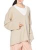 Mira Owen Wool Blend Deep Knit Japan Size 0 To Japanese Size V-Neck Top, 09WNT204225, Women's, IVR, (equivalent 7)