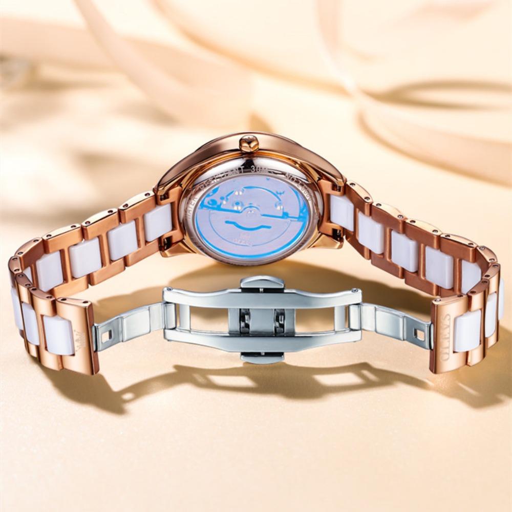 OLEVS Новые лучшие женские часы Love Diamond Dial, женские часы, полностью автоматические роботизированные часы