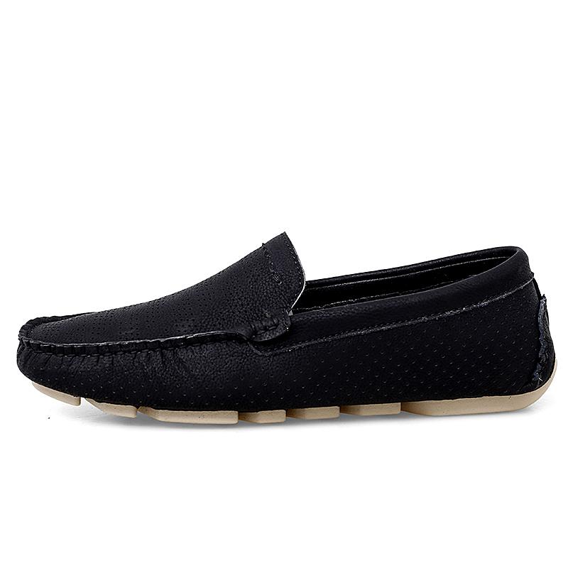 Big Size 38-47 Men's Genuine Leather Shoes Breathable Slip On Driving Men Casual Shoes Moccasins Luxury Loafers Mens Summer Flat