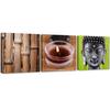 Set of Three Pictures Canvas Print Buddha Bamboo