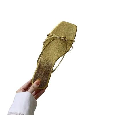 Серебряные тапочки Обувь Женские трендовые сандалии на плоской подошве Шлепанцы Домашняя летняя обувь Распродажа Сандалии Женские шлепанцы Элегантные