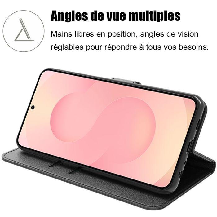 Coque de Protection - BOOLING - pour Samsung Galaxy S25 FE - Cuir Synthétique Antichoc Anti-Rayures Noir