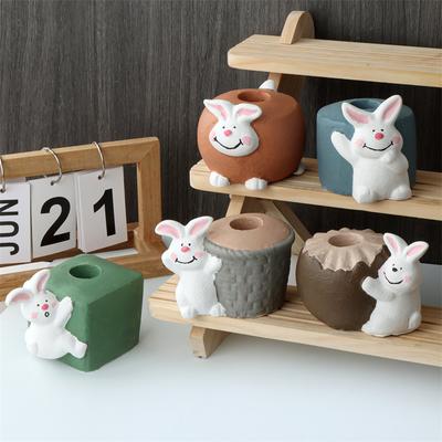 Подсвечник Пасхальный Кролик Силиконовая Форма Сделай Сам Гипс Бетон Смола Изготовление Подсвечника Декор для Дома Пасхальный Декор Изготовление Форма