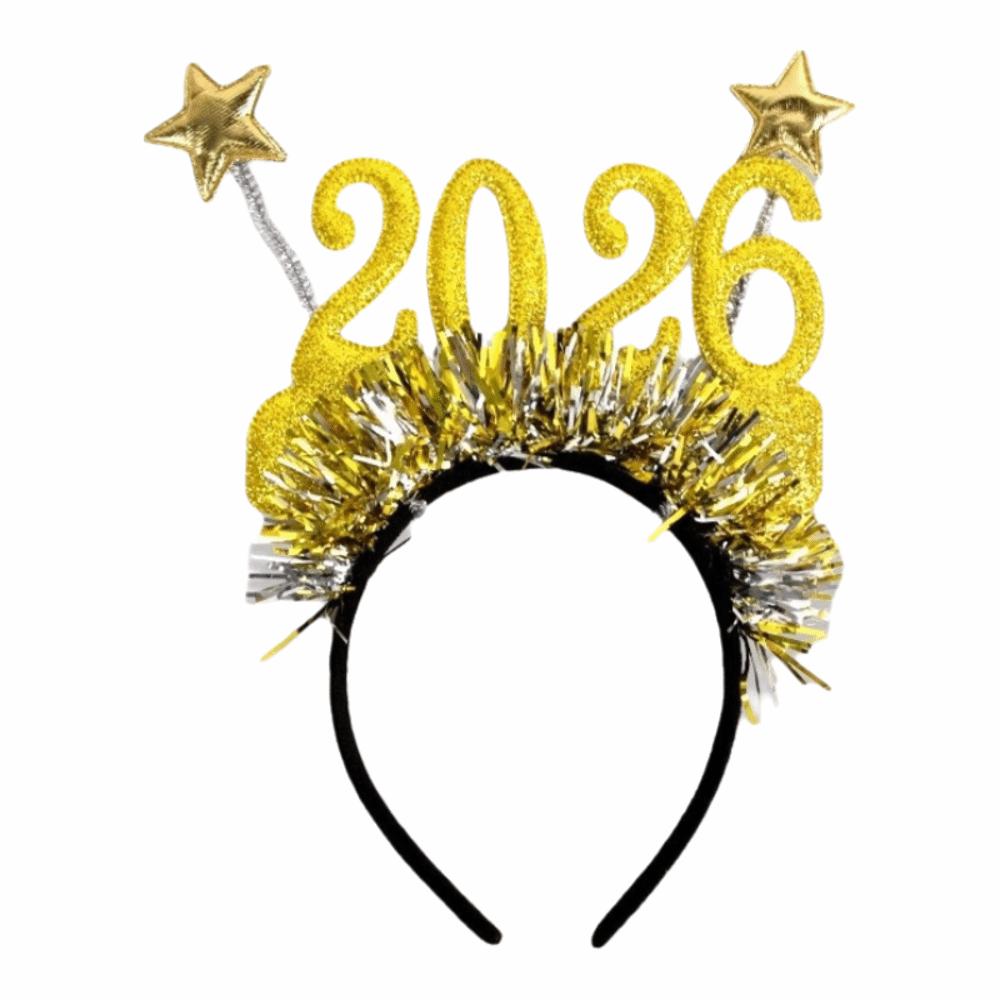 Star Color Strip 2026 Hairband New Year‘s Eve Xmas Hair Accessories  Cosplay Prop