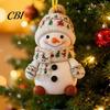 Xmas Tree Hanging Decor Christmas Snowman Ornament, 2D Acrylic Lightweight Pendant, Fade Ornaments Resistant Piece for Holiday Party Festive Gift Tags