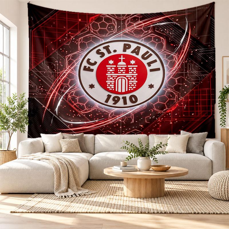 FC St. Pauli Football Wall Tapestry, Soft Fabric Wall Hanging, Decorative Backdrop For Bedroom Home Wall Art