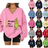 Women's Loose And Comfortable Letter V-neck Sportswear Long-sleeved Sweatshirt Daily Matching Clothes