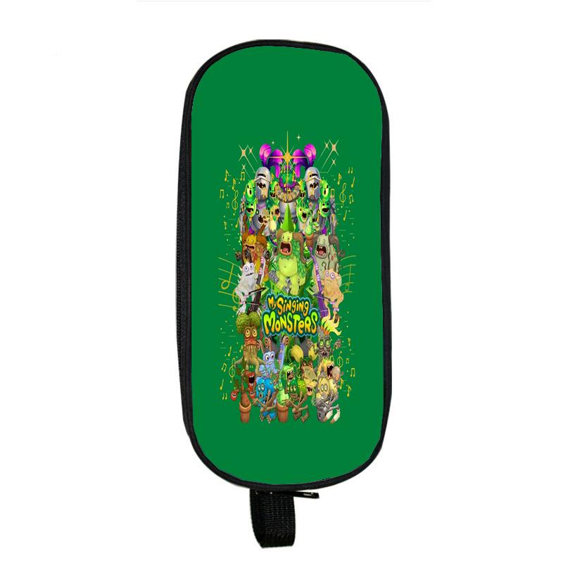 Пеналы с изображением моих поющих монстров, мягкая игра ужасов, каваи, двухслойная сумка для карандашей, чехол для ручек, школьные принадлежности, канцелярские принадлежности