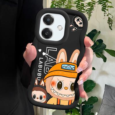 Милый мягкий чехол Labubu для телефона Samsung Galaxy A52 A73 A12 S24 Ultra 5G S23 S22 S21 S20 FE с волнистым краем, противоударный защитный резиновый чехол