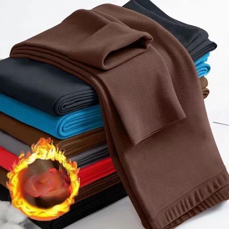 Мужские бесшовные термоштаны из смесовой шерсти с наколенниками для зимы