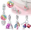 Красивый Рождественский Радужный Конфетный Подвесной Шарм Подходит для Оригинального Браслета Медный Шарм-Пончик Для Изготовления DIY Ювелирных Изделий Подарок