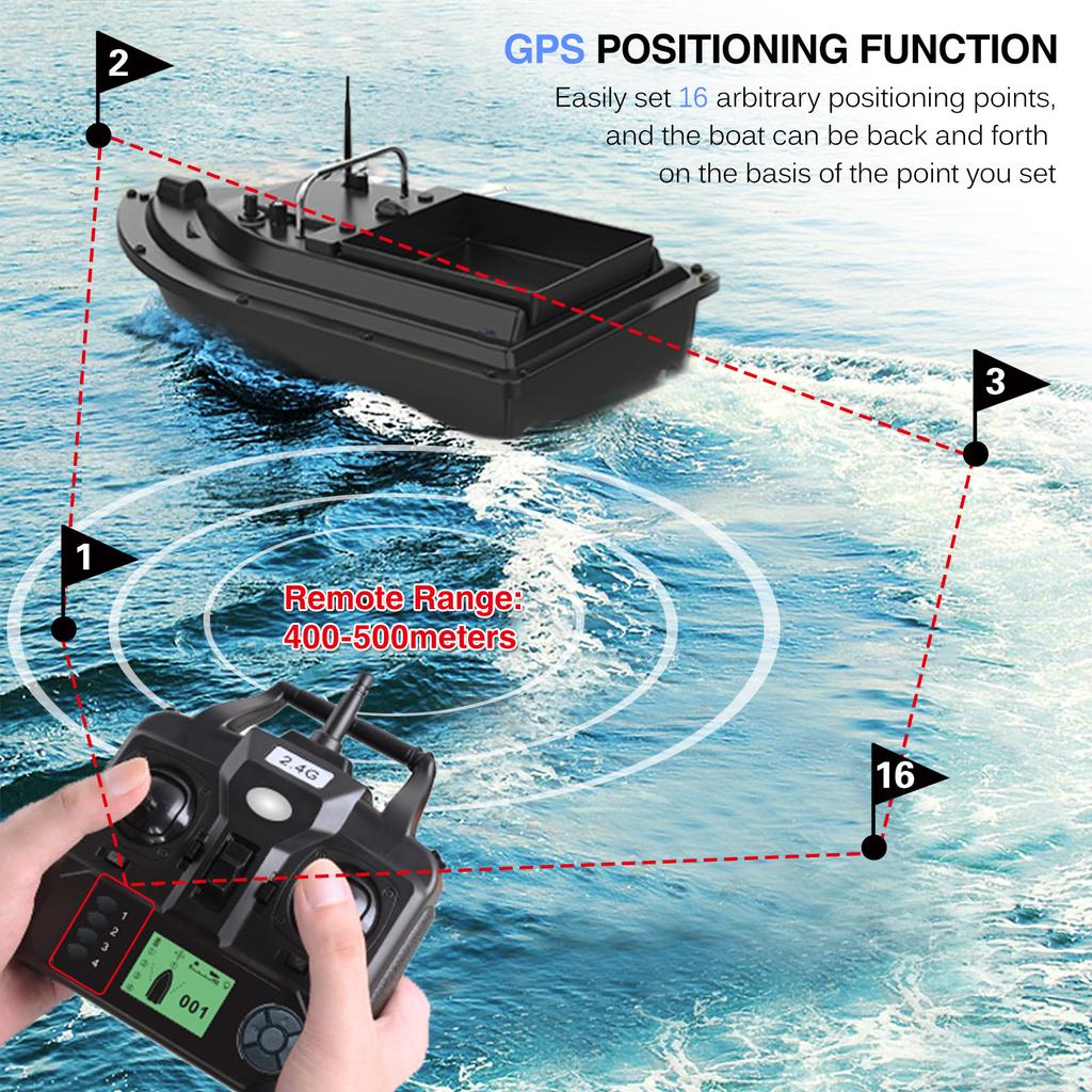 Лодка для рыбалки с GPS-наживкой и большим контейнером для наживки. Автоматическая лодка для наживки с дистанцией 400-500 м.