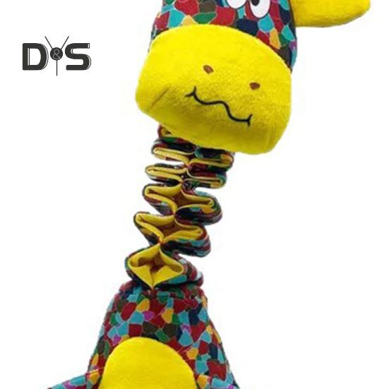 Пищащая игрушка для жевания собак с хрустящей бумагой, плюшевая игрушка в форме жирафа/змеи, перетягивание каната, интерактивная мягкая игрушка для маленьких, средних и больших собак