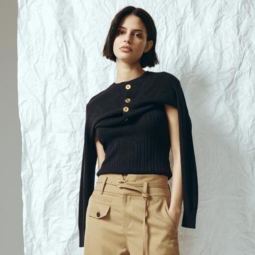 LIA.T Tencel Wool Knit Cardigan & Sleeveless Set