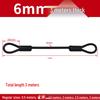 Thick Black Rubber-Coated Steel Wire Rope Connector with Aluminum Sleeve for Luminaire and Car Lock Lanyard