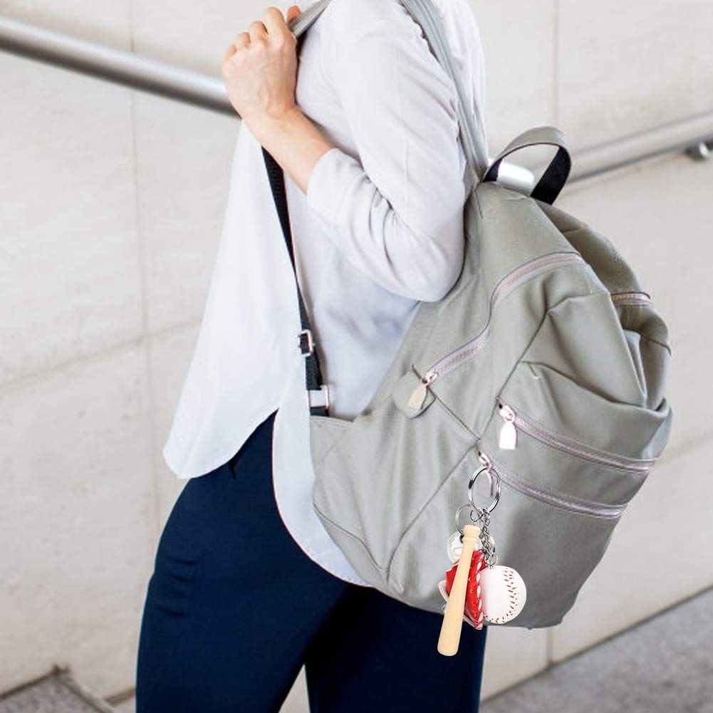 [Zerodis] Бейсбольный брелок, бейсбольный мяч, набор из 4 цветов, держатель для ключей, брелок, ключ от машины, велосипед