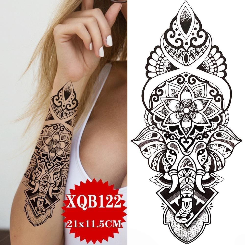 1PCS Sexy Flower Waterproof Temporary Tattoo Sticker Chest Rose Glitter Tattoo Body Art Arm Fake Flower Tattoo Woman