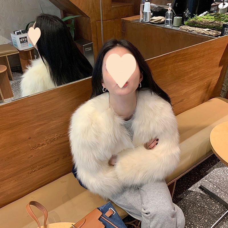 Осенью и зимой новая мода искусственный мех лисы сетка красный молодой мех женский зимний короткий мех короткий мех короткое пальто