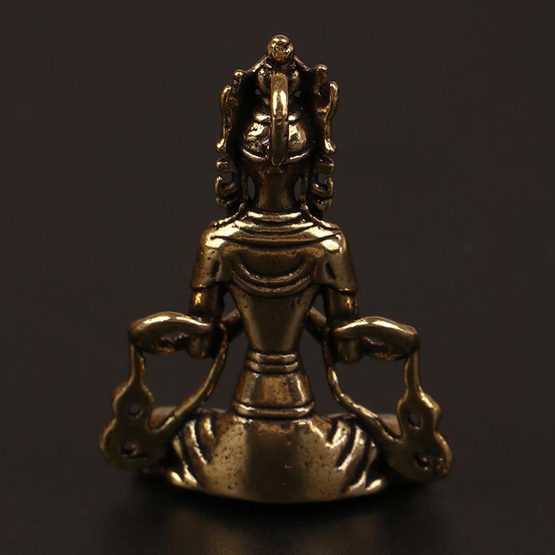 1 шт. Ретро Мини Медная Медитация Дзен Буддизм Бытовой Будда Украшение Декор Гостиной Медная Статуэтка Украшение Чайного Домика