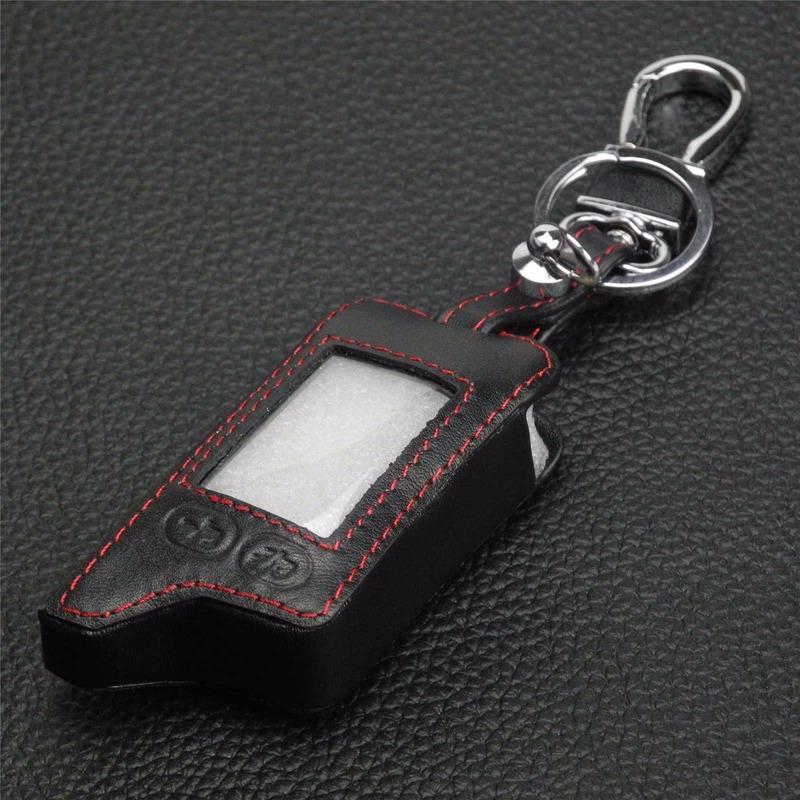 Jingyuqin Remote 5 Buttons Two Way Car Alarm leather Case Cover keyChain For Tomahawk TZ9010 TZ9030 TW9030 TW9010 TW LCD