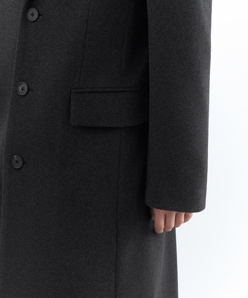 Musinsa Standard Cashmere Blend Masculine Chesterfield Long Coat [Charcoal Grey]