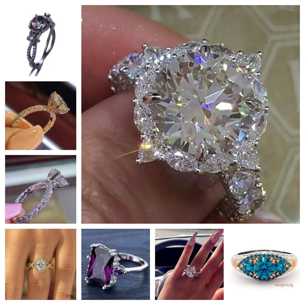 Круглое кольцо Weiya с инкрустацией цирконием — классические ювелирные изделия в европейском и американском стиле