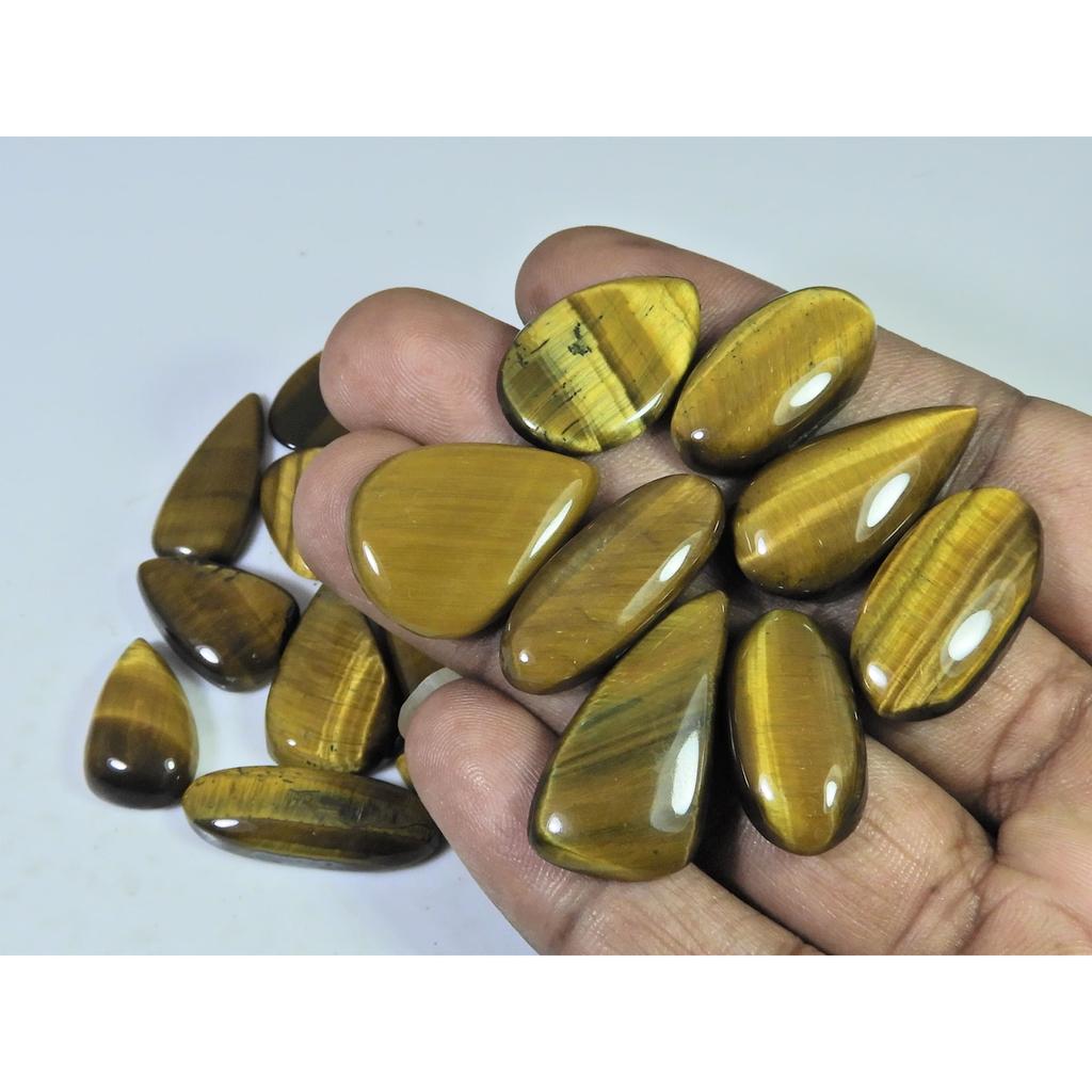 280Cts. Natural Tiger Eye Mix Cabochon Loose Gemstone 22Pcs Lot 18 - 25 MM C-738