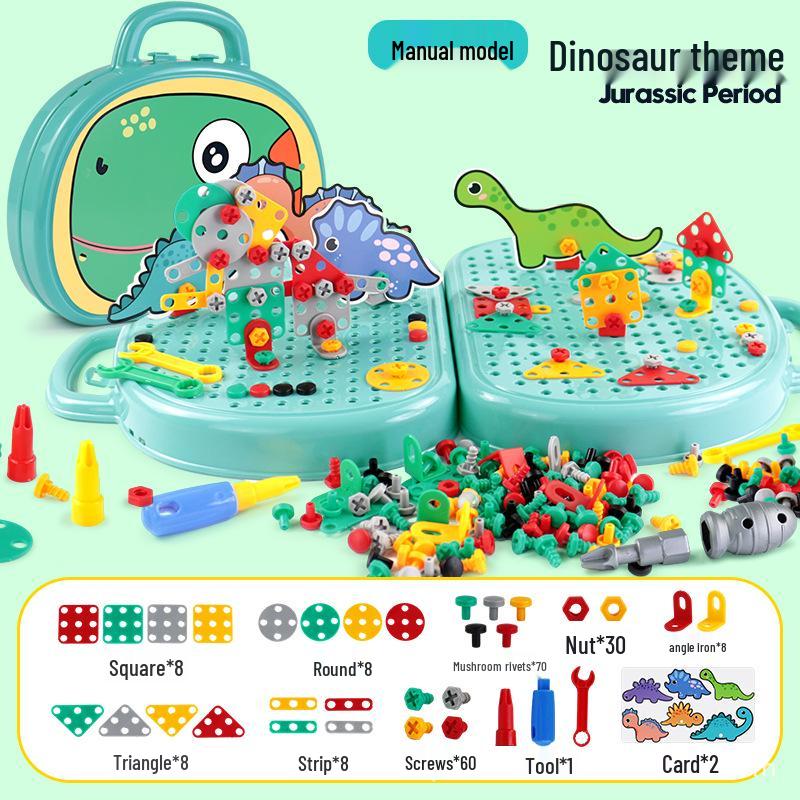 Детский набор инструментов с электрической дрелью для сборки и разборки своими руками