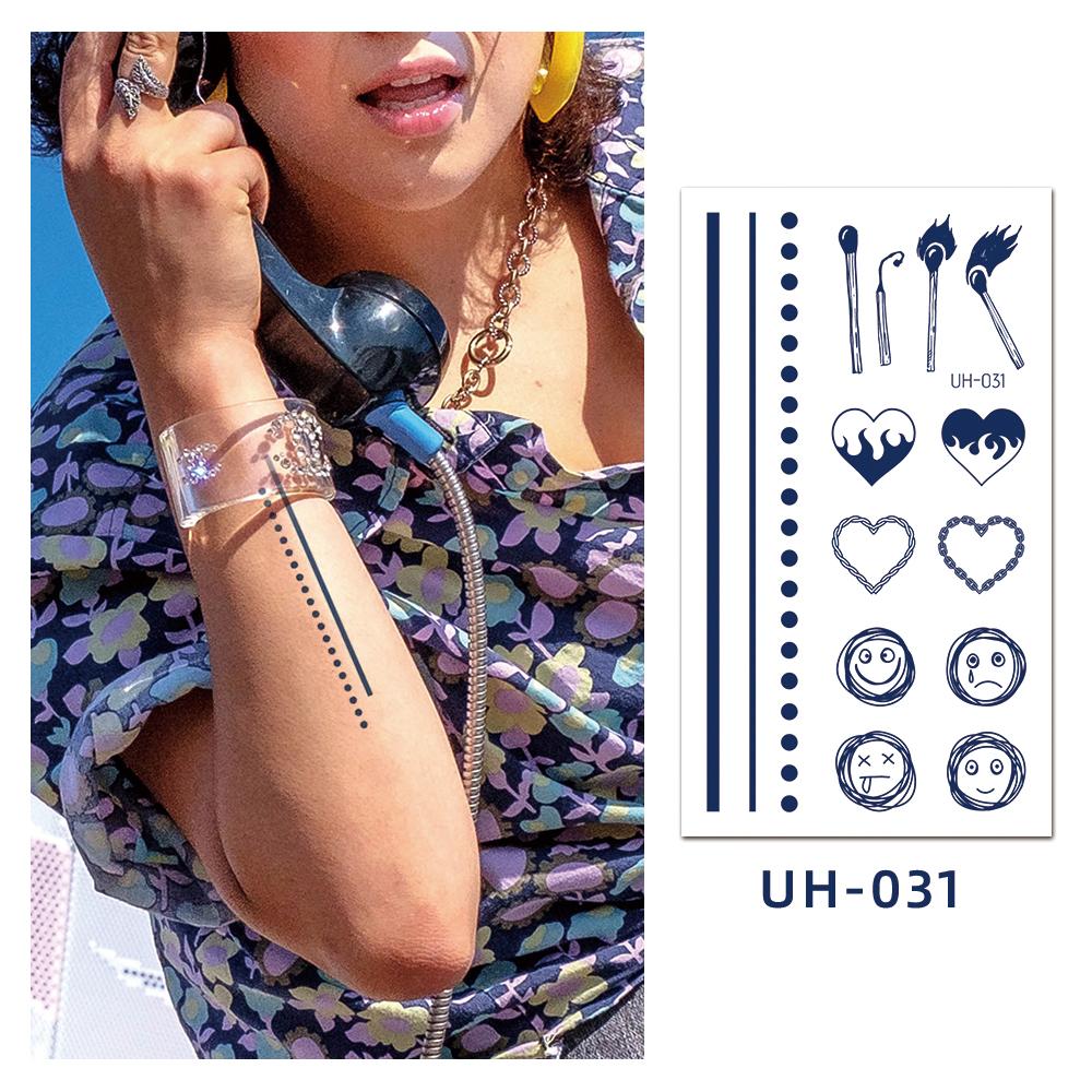 1 лист, полуперманентные женские поддельные татуировки, татуировки на запястье, лодыжке, водонепроницаемые, устойчивые к поту и долговечные мгновенные татуировки на травах