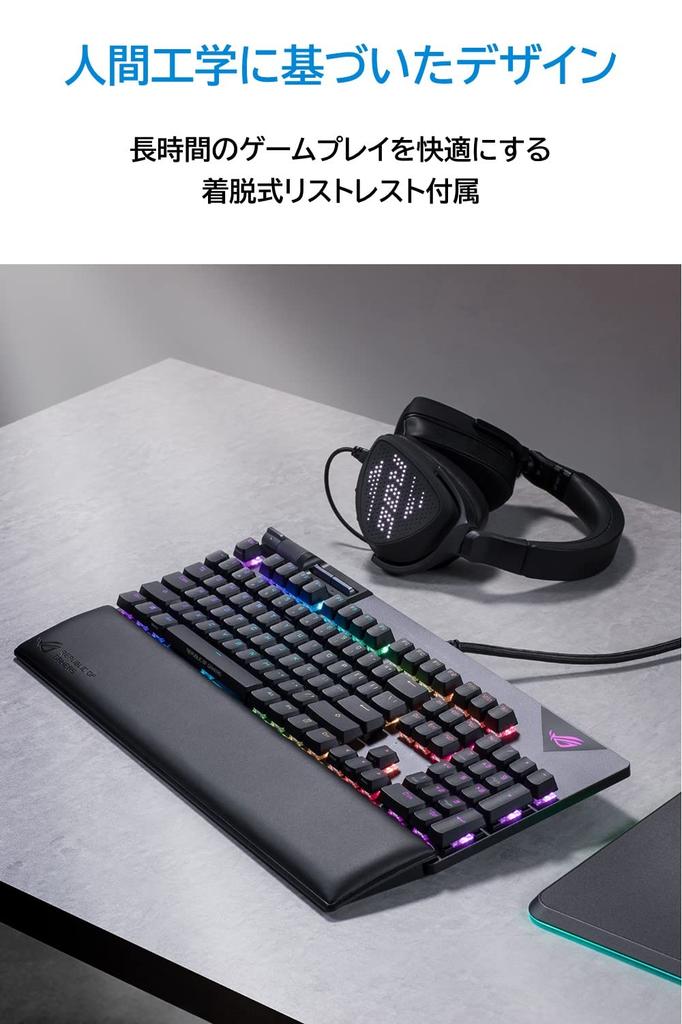 Asus Игровая клавиатура ROG Strix Flare II Механическая японская раскладка ROG NX Механический переключатель Частота опроса 8000 Гц Final Fantasy XIV Рекомендуемая клавиатура