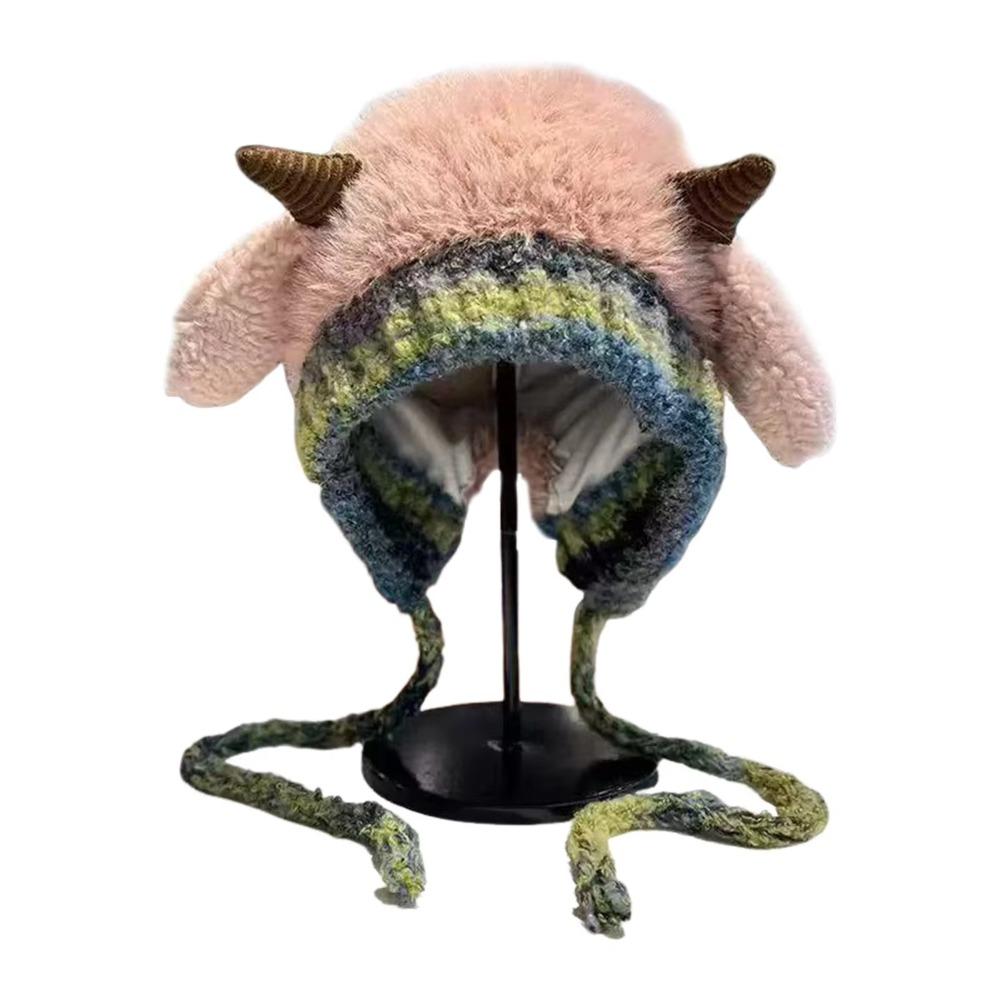Soft Lamb Beanie Hat Korean Style Women Fluffy Hat Fashion Ear Protection Hat  Women