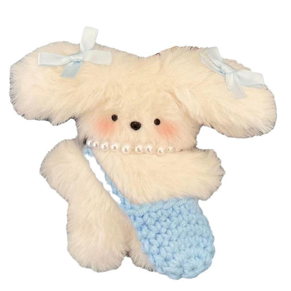 Lovely Dog Keychain Charm Decoration Comfortable Keyring with Bowknot Dog Lovely Key Accessory for Girls and Ladies