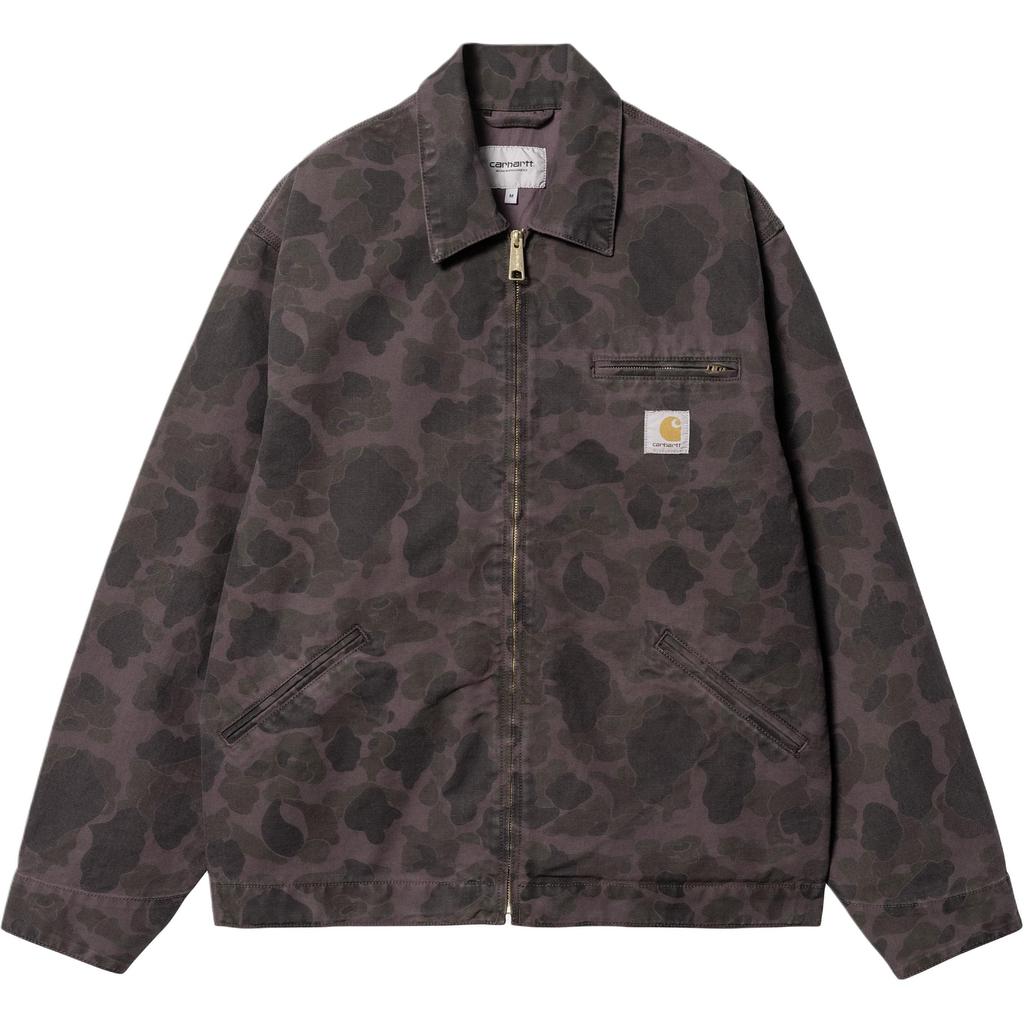 Carhartt WIP FW24 Утка Детройт Куртка Классическая Молния Нагрудный Карман Квадратная Этикетка Длинный Рукав Детройт Куртка Мужские куртки Коричневый I034281-2MR-GD